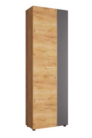 САФАРИ_Шкаф_ШК-001_(Шкаф с выдв. штангой) Дуб Крафт золотой / Графит Софт