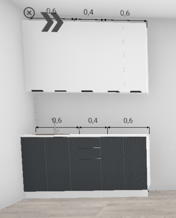 Кухня Норд Line Софт смок / Софт пломбир (верх Премьер) 1,6 м (5845)