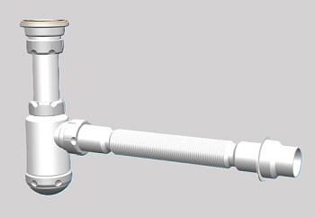 Сифон GRAND 1 1/2х40 с нержавеющим выпуском и гибкой трубой Сифон GRAND 1 1/2х40 с нержавеющим выпуском и гибкой трубой