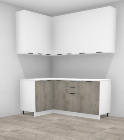 Кухня угловая Норд Софт даймонд / Камень беж 1,2*1,9 м (1175)