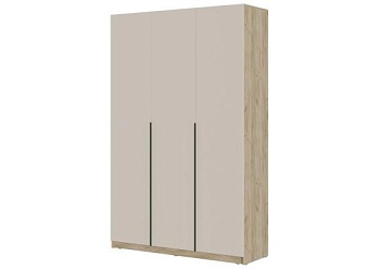 БОХО Шкаф ШК-004 (Шкаф комбинированный, 3-ств.) Дуб крафт серый / Кашемир