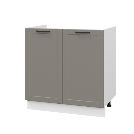 Шкаф нижний под мойку ШНМ 800 Корпус: ЛДСП белый 16мм; фасад: фрезеровка Диада, МДФ лофт кварц 16 мм