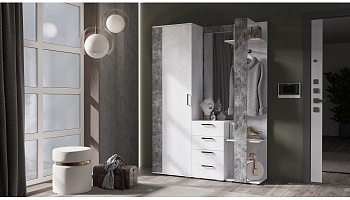 Прихожая Лофт Цемент светлый / Цемент темный