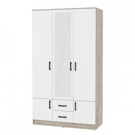 мс для спальни Ронда ШК-3 Дуб крафт серый / Белый