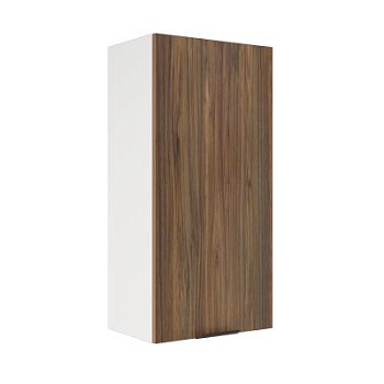 Шкаф верхний (премьер) ШВ 450Н Корпус: ЛДСП белый 16мм; фасад: фрезеровка Норд, МДФ орех канадский 16 мм