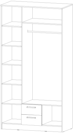 Шкаф 3-х створчатый Коста-Рика Ясень Шимо комбинированный