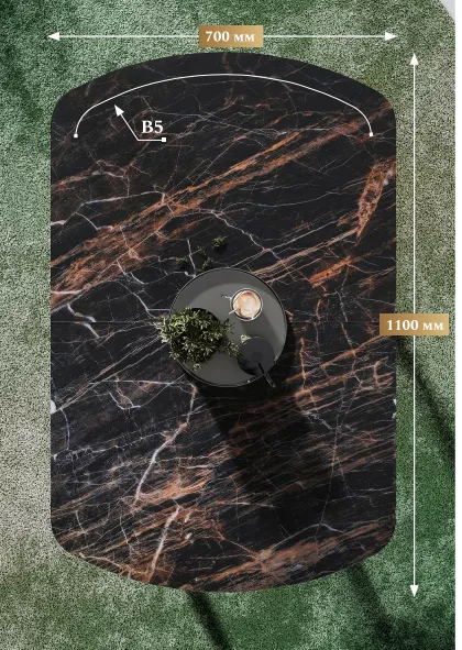 Стол Паук раздвижной В5, пластик (1100*700*400) Мрамор белый, КРОМКА: белый / Хром