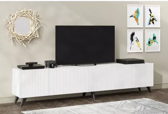 СКАНДИ под ТВ (МДФ) Белый / Белый с опорами СКАНДИ под ТВ (МДФ) Белый / Белый с опорами