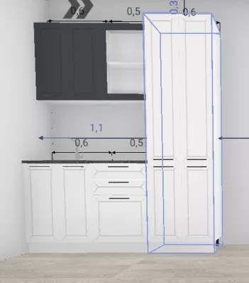 Кухня Кельн Софт даймонд / Софт смок верх 1100 + пенал 600 мм (4641) Кухня Кельн Софт даймонд / Софт смок верх 1100 + пенал 600 мм (4641)