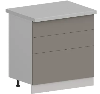 Шкаф нижний с тремя ящиками  ШН3Я 800 Стенли Теплый серый