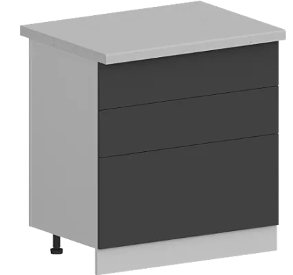 Шкаф нижний с тремя ящиками  ШН3Я 800 Гарден Графит софт