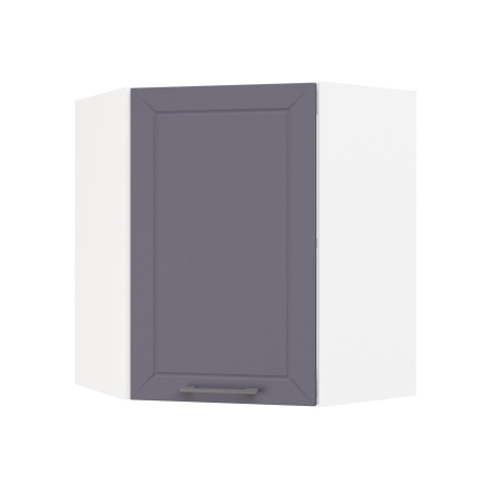 Шкаф верхний угловой ШВУ 600 Корпус: ЛДСП белый 16мм; фасад: фрезеровка Кельн, МДФ софт смок 16мм Шкаф верхний угловой ШВУ 600 Корпус: ЛДСП белый 16мм; фасад: фрезеровка Кельн, МДФ софт смок 16мм