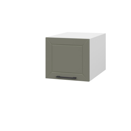 Шкаф верхний  антресоль ШВА 400 Корпус: ЛДСП белый 16мм; фасад: фрезеровка Кельн, МДФ софт лайт хаки 16 мм Шкаф верхний  антресоль ШВА 400 Корпус: ЛДСП белый 16мм; фасад: фрезеровка Кельн, МДФ софт лайт хаки 16 мм