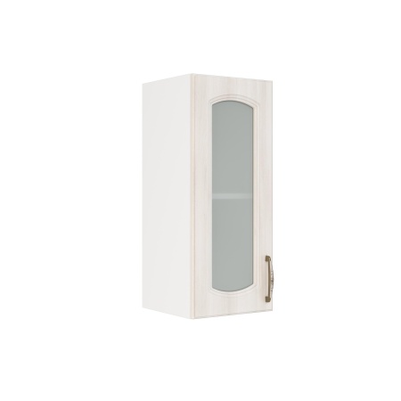 Шкаф верхний со стеклом ШВС 300 Корпус: ЛДСП белый 16мм; фасад: фрезеровка Гренада, МДФ сандал 16мм Шкаф верхний со стеклом ШВС 300 Корпус: ЛДСП белый 16мм; фасад: фрезеровка Гренада, МДФ сандал 16мм